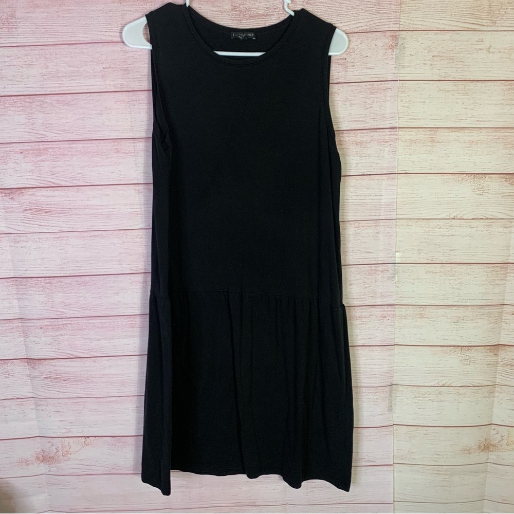 Eileen Fisher Black Jersey Dress Size Medium‎